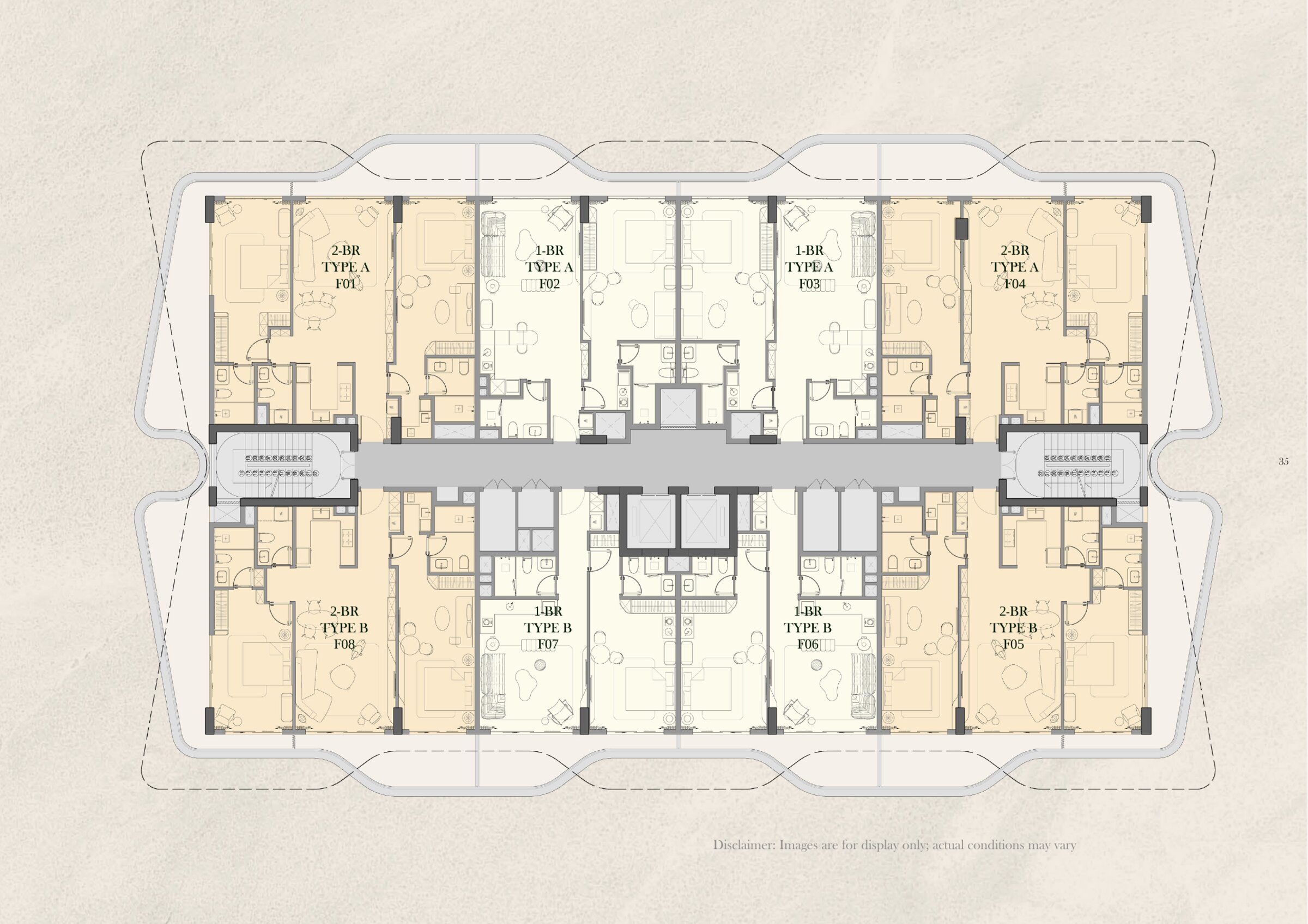 Tomorrow–166 premium mid-floor plate, floors 3 and 5 — eight residences per floor