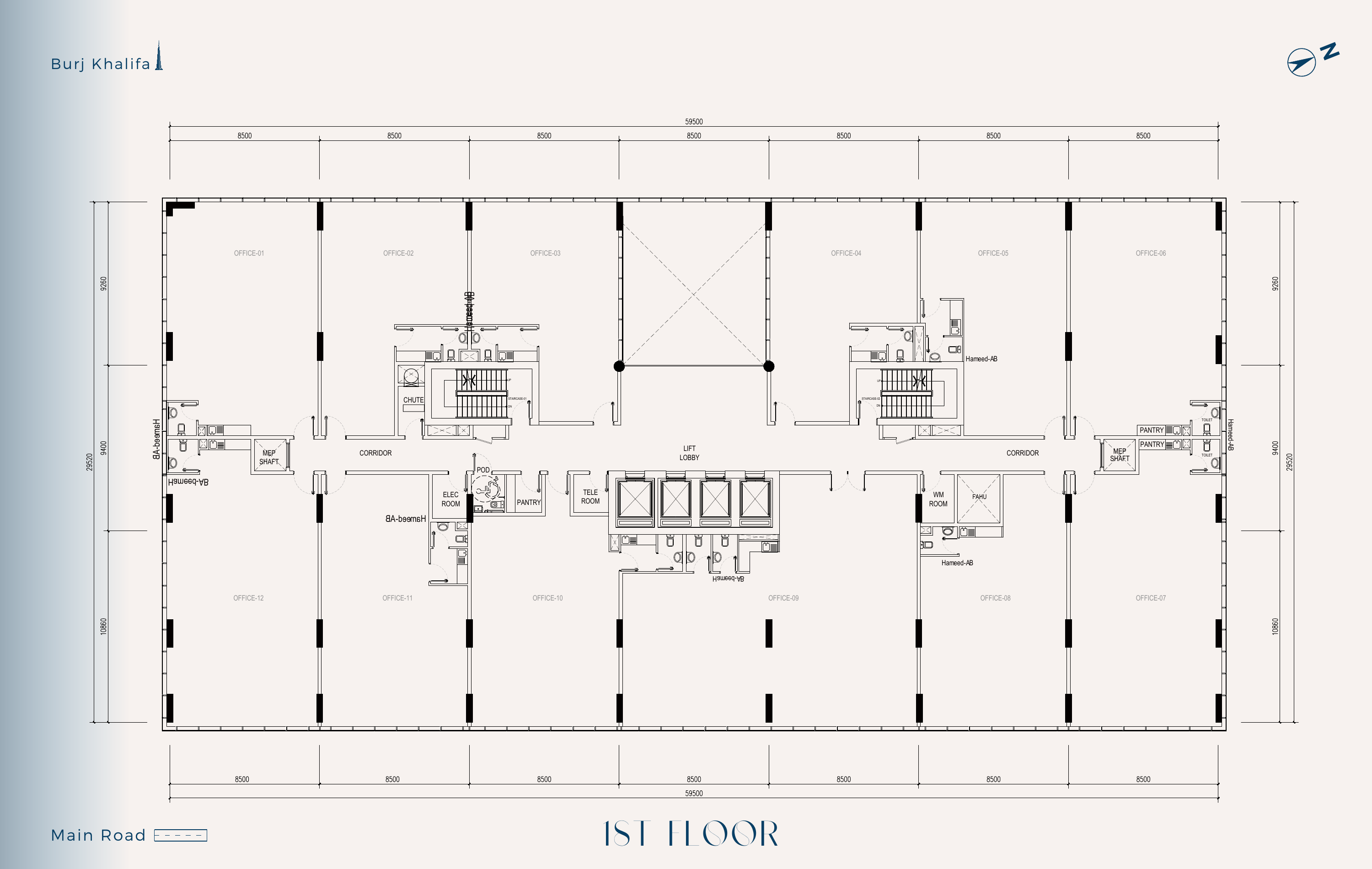 Tomorrow Commercial Tower 1st floor — office suites layout