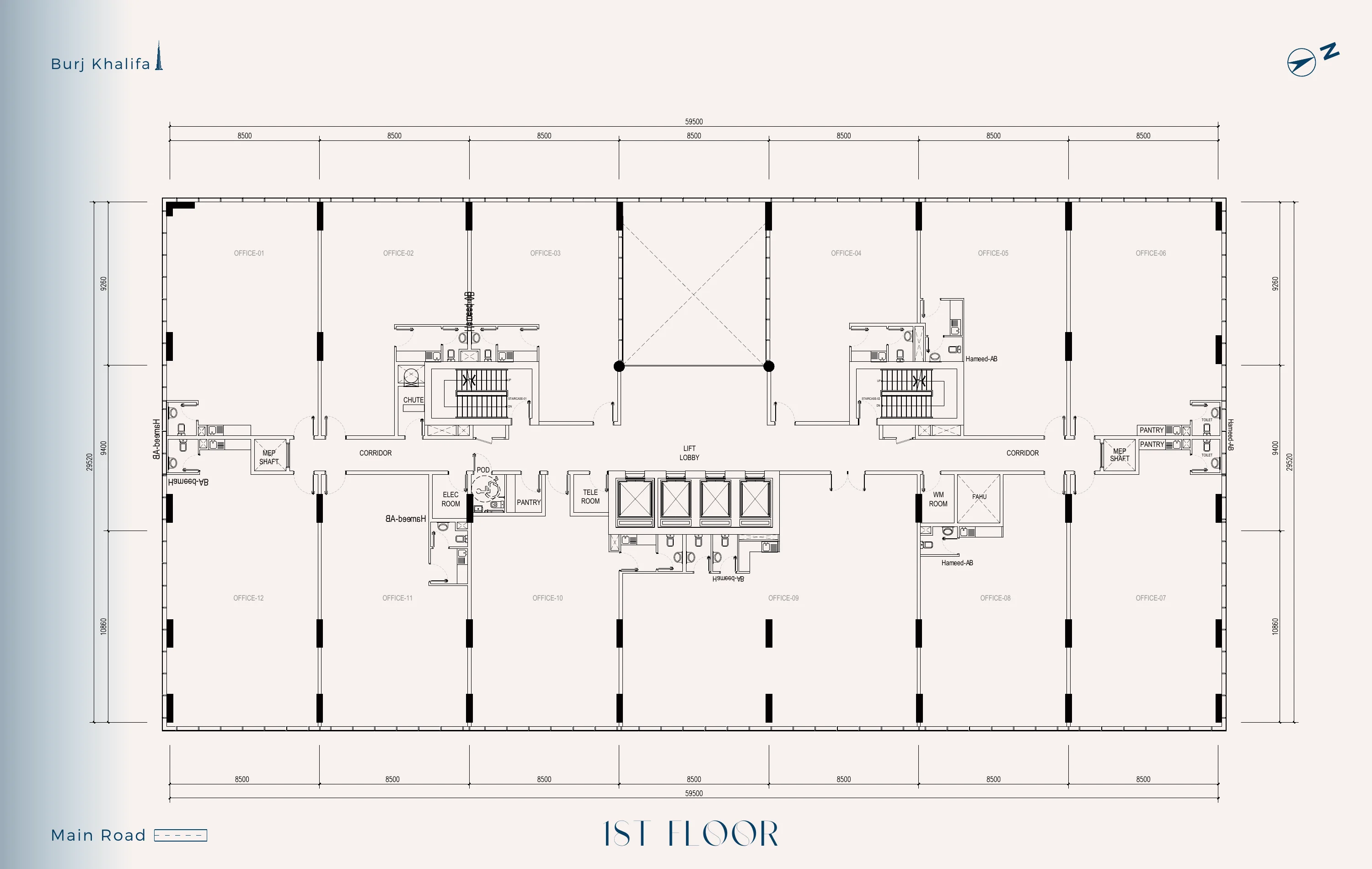 Tomorrow Commercial Tower 1st floor — office suites layout